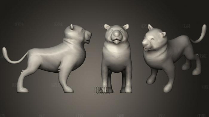 Toon Tiger Animated stl model for CNC